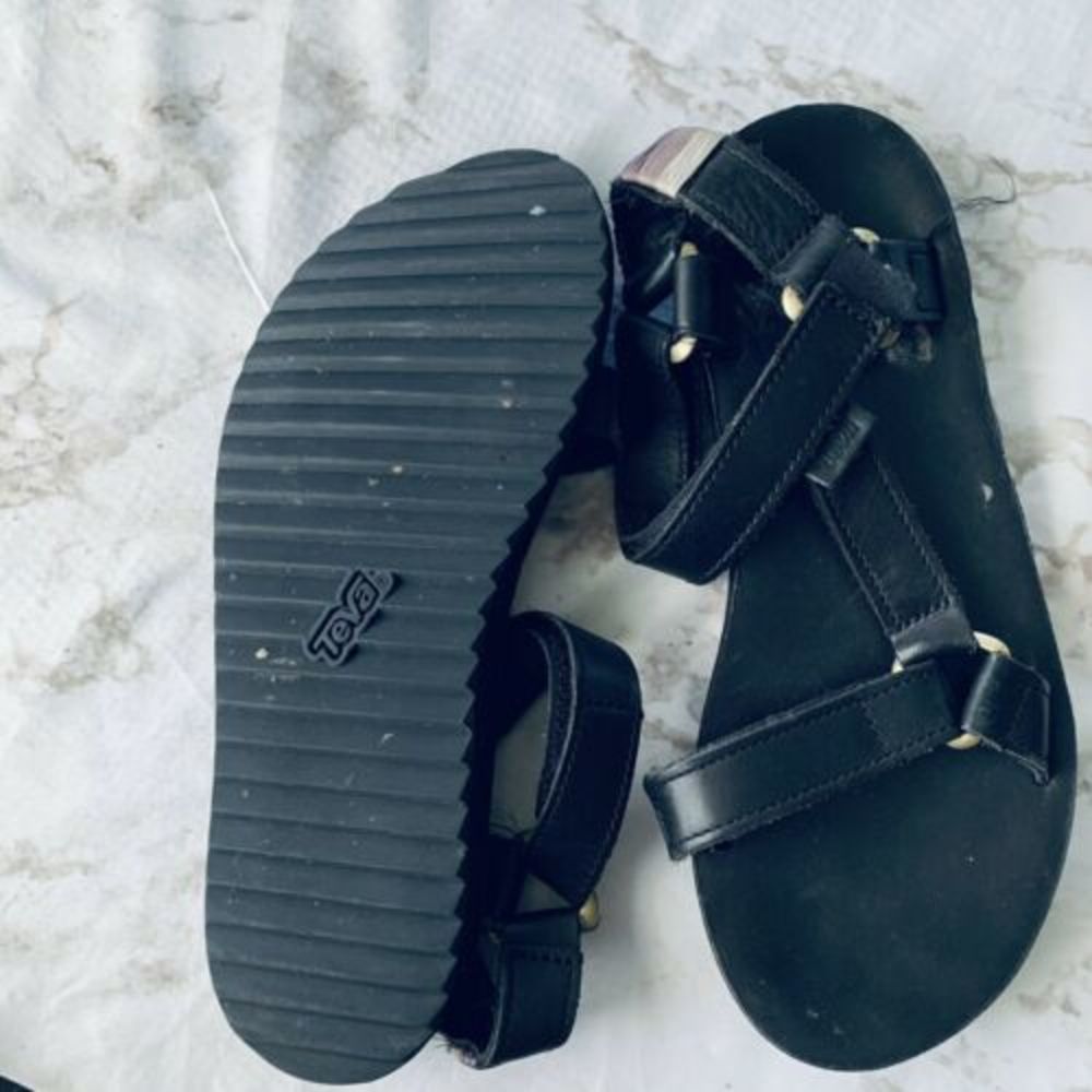 Teva Black Original Universal Craft Leather Sandal - Picture 3 of 4